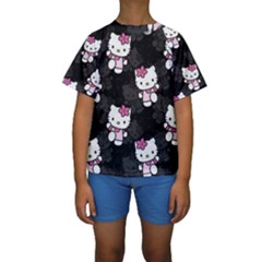 Hello Kitty, Pattern, Supreme Kids  Short Sleeve Swimwear by nateshop