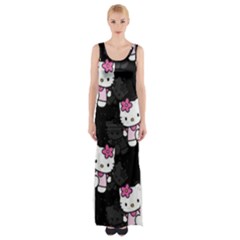 Hello Kitty, Pattern, Supreme Thigh Split Maxi Dress by nateshop