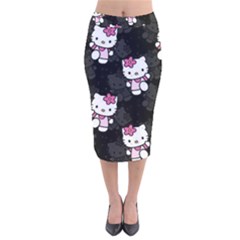 Hello Kitty, Pattern, Supreme Velvet Midi Pencil Skirt by nateshop