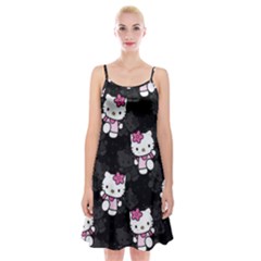 Hello Kitty, Pattern, Supreme Spaghetti Strap Velvet Dress by nateshop