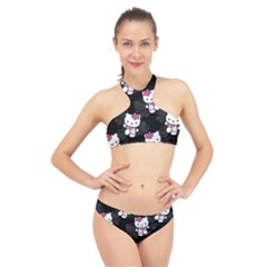 Hello Kitty, Pattern, Supreme High Neck Bikini Set by nateshop