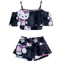 Hello Kitty, Pattern, Supreme Kids  Off Shoulder Skirt Bikini by nateshop