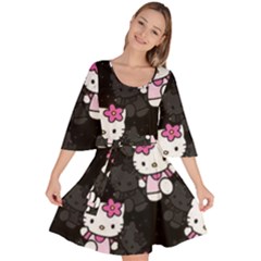 Hello Kitty, Pattern, Supreme Velour Kimono Dress by nateshop