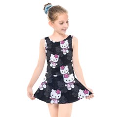 Hello Kitty, Pattern, Supreme Kids  Skater Dress Swimsuit by nateshop