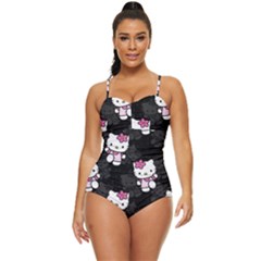 Hello Kitty, Pattern, Supreme Retro Full Coverage Swimsuit by nateshop