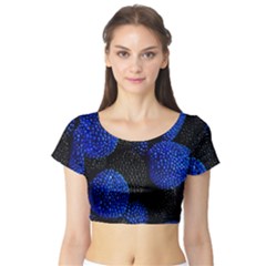 Berry, One,berry Blue Black Short Sleeve Crop Top by nateshop