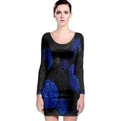 Berry, One,berry Blue Black Long Sleeve Bodycon Dress by nateshop