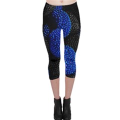 Berry, One,berry Blue Black Capri Leggings  by nateshop