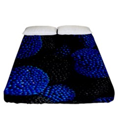 Berry, One,berry Blue Black Fitted Sheet (california King Size) by nateshop