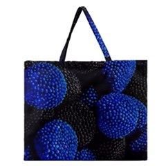 Berry, One,berry Blue Black Zipper Large Tote Bag by nateshop