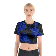 Berry, One,berry Blue Black Cotton Crop Top by nateshop