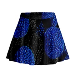 Berry, One,berry Blue Black Mini Flare Skirt by nateshop