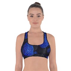 Berry, One,berry Blue Black Cross Back Sports Bra by nateshop