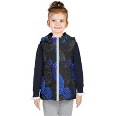 Berry, One,berry Blue Black Kids  Hooded Puffer Vest by nateshop