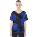 Berry, One,berry Blue Black V-Neck Dolman Drape Top View1