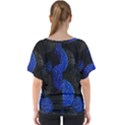 Berry, One,berry Blue Black V-Neck Dolman Drape Top View2