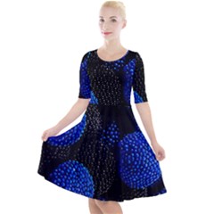 Berry, One,berry Blue Black Quarter Sleeve A-line Dress by nateshop