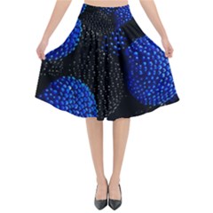 Berry, One,berry Blue Black Flared Midi Skirt by nateshop