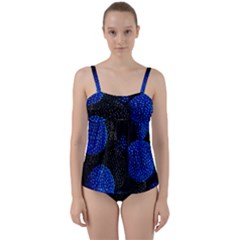 Berry, One,berry Blue Black Twist Front Tankini Set by nateshop