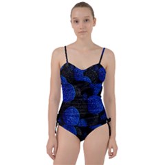 Berry, One,berry Blue Black Sweetheart Tankini Set by nateshop