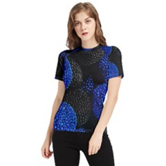 Berry, One,berry Blue Black Women s Short Sleeve Rash Guard by nateshop