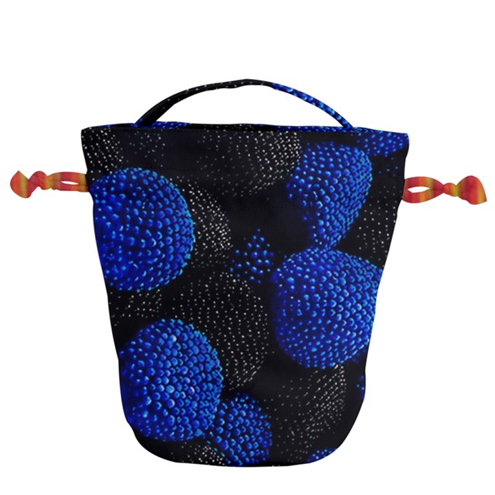 Berry, One,berry Blue Black Drawstring Bucket Bag