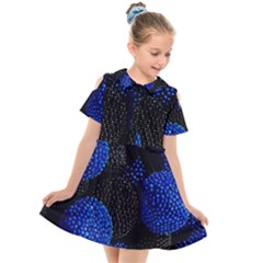 Berry, One,berry Blue Black Kids  Short Sleeve Shirt Dress by nateshop