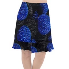 Berry, One,berry Blue Black Fishtail Chiffon Skirt by nateshop