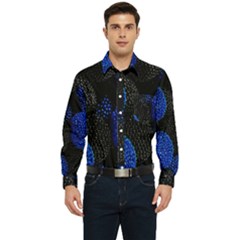 Berry, One,berry Blue Black Men s Long Sleeve Pocket Shirt  by nateshop