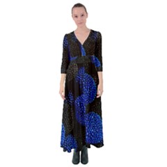 Berry, One,berry Blue Black Button Up Maxi Dress by nateshop