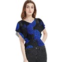 Berry, One,berry Blue Black Butterfly Chiffon Blouse View1