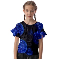 Berry, One,berry Blue Black Kids  Cut Out Flutter Sleeves by nateshop