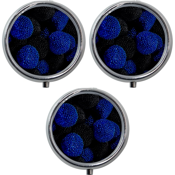 Berry, One,berry Blue Black Mini Round Pill Box (Pack of 3)