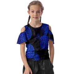 Berry, One,berry Blue Black Kids  Butterfly Cutout T-shirt by nateshop