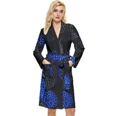 Berry, One,berry Blue Black Long Sleeve Velvet Robe by nateshop