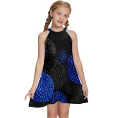 Berry, One,berry Blue Black Kids  Halter Collar Waist Tie Chiffon Dress by nateshop