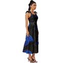 Berry, One,berry Blue Black Tie-Strap Tiered Midi Chiffon Dress View3