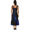 Berry, One,berry Blue Black Tie-Strap Tiered Midi Chiffon Dress View4