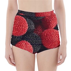 Berry,curved, Edge, High-waisted Bikini Bottoms by nateshop