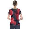 Berry,curved, Edge, Short Sleeve Front Detail Top View2