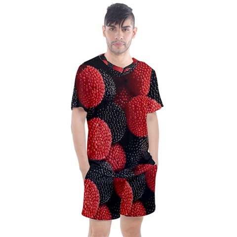 Berry,curved, Edge, Men s Mesh T-shirt And Shorts Set by nateshop