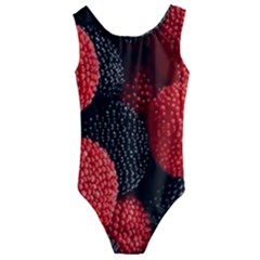 Berry,curved, Edge, Kids  Cut-out Back One Piece Swimsuit by nateshop