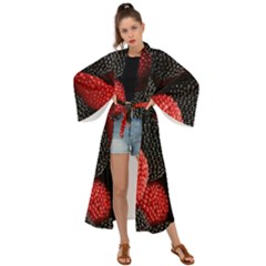 Berry,curved, Edge, Maxi Kimono by nateshop