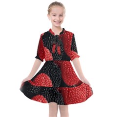 Berry,curved, Edge, Kids  All Frills Chiffon Dress by nateshop