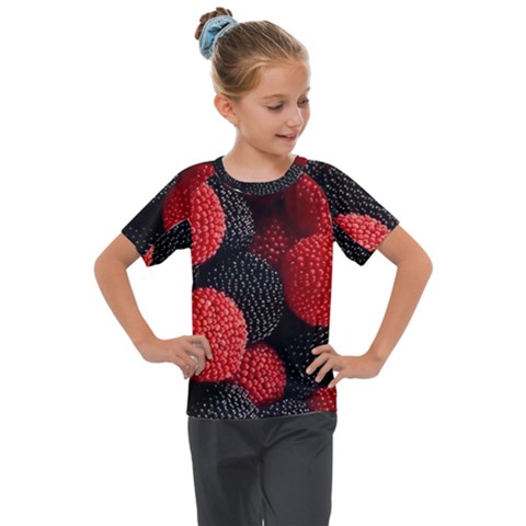 Berry,curved, Edge, Kids  Mesh Piece T-shirt by nateshop