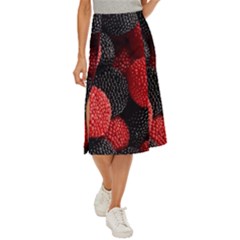 Berry,curved, Edge, Midi Panel Skirt by nateshop