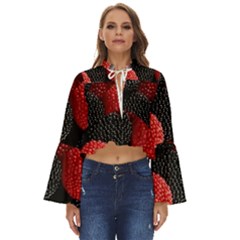 Berry,curved, Edge, Boho Long Bell Sleeve Top by nateshop