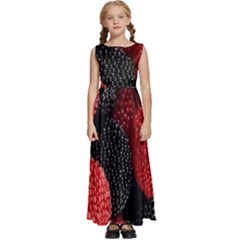 Berry,curved, Edge, Kids  Satin Sleeveless Maxi Dress by nateshop