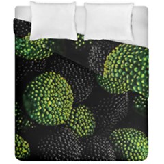 Berry,note, Green, Raspberries Duvet Cover Double Side (california King Size) by nateshop