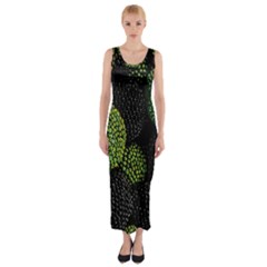 Berry,note, Green, Raspberries Fitted Maxi Dress by nateshop